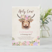 Heilige Koe  1e Verjaardagsfeestuitnodiging Kaart (Staand voorkant)