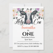 Heilige Koe 1e Verjaardagsuitnodiging Kaart (Voorkant)