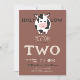 Heilige Koe 2e Verjaardag Boerderij Dierenfeest Kaart