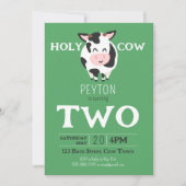 Heilige Koe 2e Verjaardag Boerderij Dierenfeest Kaart (Voorkant)