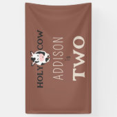 Heilige Koe 2e Verjaardag Boerderij Dierenfeest Spandoek (Verticaal)