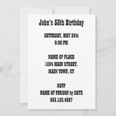 Heilige Koe 55th Birthday Funny Cartoon Invite Kaart (Achterkant)