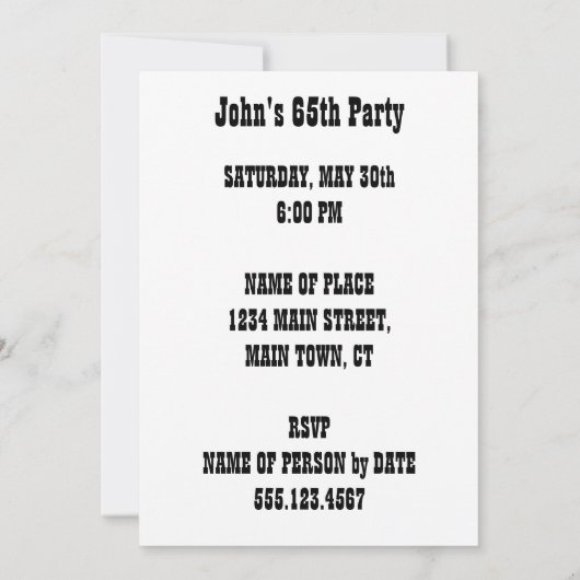 Heilige Koe 65ste verjaardag Grappige Cartoon Uitn Kaart (Achterkant)