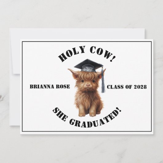 Heilige Koe! Aankondiging afstuderen (Voorkant)