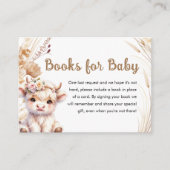 Heilige Koe Baby shower Boho Bloemenboeken voor Ba Informatiekaartje (Voorkant)