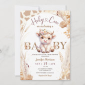 Heilige Koe Baby shower Boho Genderneutraal Kaart (Voorkant)