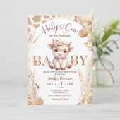 Heilige Koe Baby shower Boho Genderneutraal Kaart (Staand voorkant)