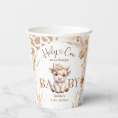 Heilige Koe Baby shower Boho Genderneutraal Papieren Bekers (Achterkant)
