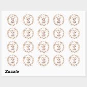 Heilige Koe Baby shower Boho Genderneutraal Ronde Sticker (Vel)