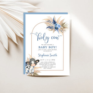 Heilige Koe Baby shower Boy-uitnodiging Kaart