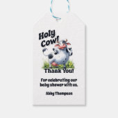 Heilige Koe Baby shower dank u Cadeaulabel (Voorkant)