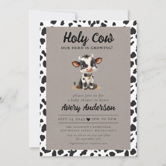 Heilige Koe Baby shower Kaart (Voorkant)