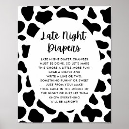 Heilige Koe Baby Shower Late Night Luiers Bord Poster