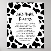 Heilige Koe Baby shower Late Night Luiers Teken Poster (Voorkant)