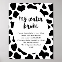 Heilige Koe Baby shower Mijn waterbroke-Spelbord