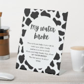 Heilige Koe Baby shower Mijn waterbroke-Spelbord Reclamebord Met Voetstuk (Insitu)