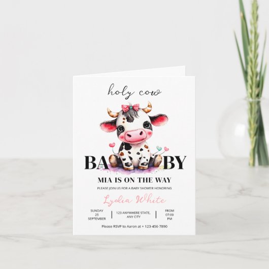 Heilige Koe Baby shower Minimalistisch meisje baby (Voorkant)