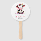 Heilige Koe Baby shower Minimalistisch meisje baby Handwaaier (Voorkant)