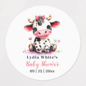 Heilige Koe Baby shower Minimalistisch meisje baby Labels (Design 2)