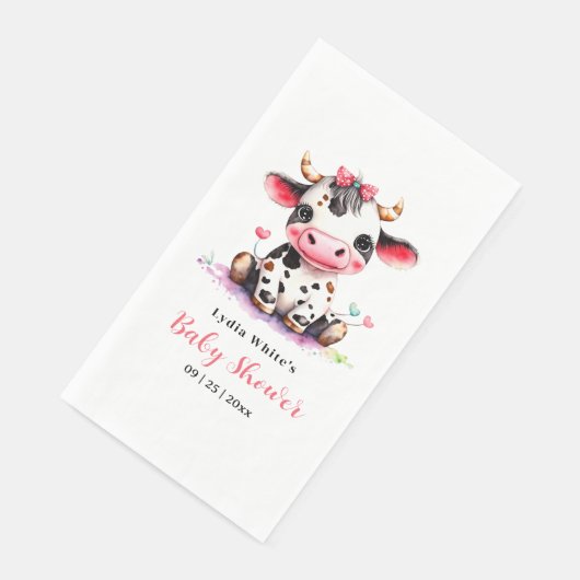 Heilige Koe Baby shower Minimalistisch meisje baby Servet (Hoek)