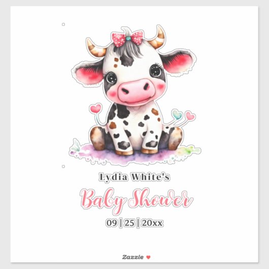 Heilige Koe Baby shower Minimalistisch meisje baby Sticker (Vel)