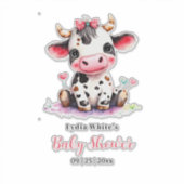 Heilige Koe Baby shower Minimalistisch meisje baby Sticker (Voorkant)