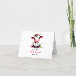 Heilige Koe Baby Shower Minimalistische meisje bab Bedankkaart