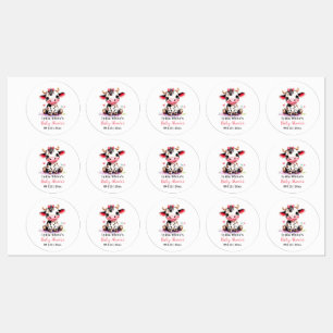 Heilige Koe Baby Shower Minimalistische meisje bab Labels