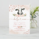 Heilige Koe Baby Shower Uitnodiging (Staand voorkant)