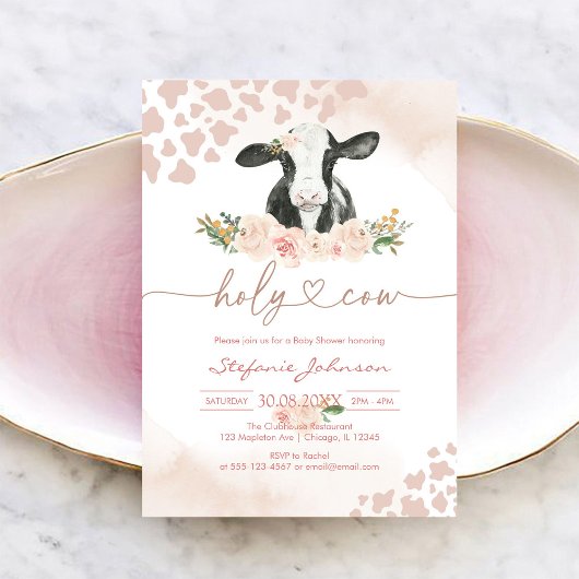 Heilige Koe Baby Shower Uitnodiging