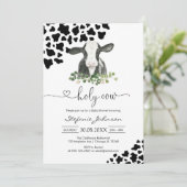Heilige Koe Baby Shower Uitnodiging (Staand voorkant)