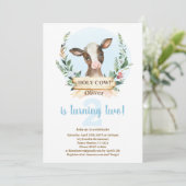 Heilige Koe Birthday Boy-uitnodiging Kaart (Staand voorkant)