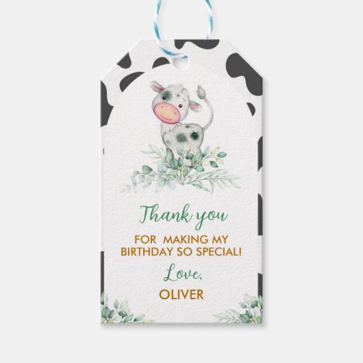 Heilige Koe Birthday Dank u Label Cadeaulabel (Voorkant)
