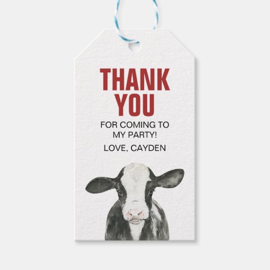 Heilige Koe Birthday Dank u wel Cadeaulabel (Voorkant)