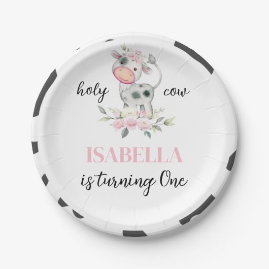 Heilige Koe Birthday Papieren Bordje (Voorkant)