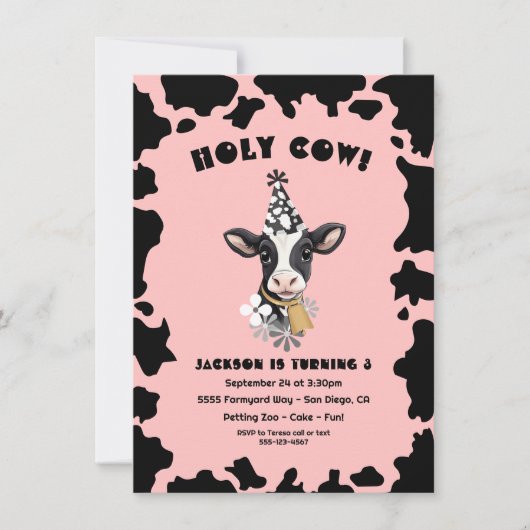 Heilige Koe Birthday Partij Kaart (Voorkant)