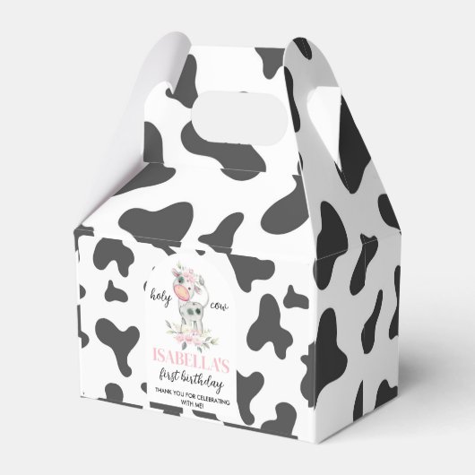 Heilige Koe Birthday Party Favor Box Bedankdoosjes (Achterkant)