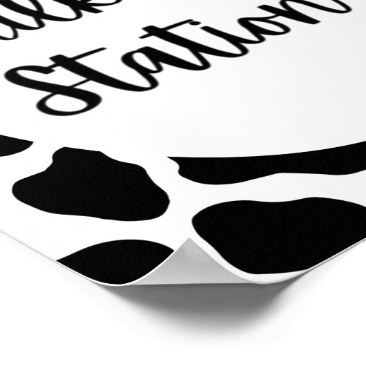 Heilige Koe Birthday Party Milking Station Sign Poster (Hoek)