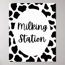 Heilige Koe Birthday Party Milking Station Sign Poster