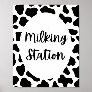 Heilige Koe Birthday Party Milking Station Sign Poster