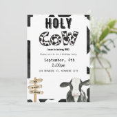 Heilige Koe Birthday Uitnodiging (Staand voorkant)