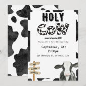 Heilige Koe Birthday Uitnodiging (Voorkant / Achterkant)