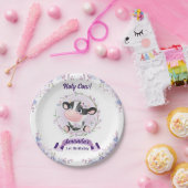 Heilige Koe Bloemen 1ste Verjaardagsfeest Papieren Bordje (Feest)