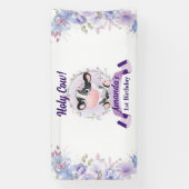 Heilige Koe Bloemen 1ste Verjaardagsfeest Spandoek (Verticaal)