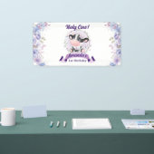 Heilige Koe Bloemen 1ste Verjaardagsfeest Spandoek (Beurs)