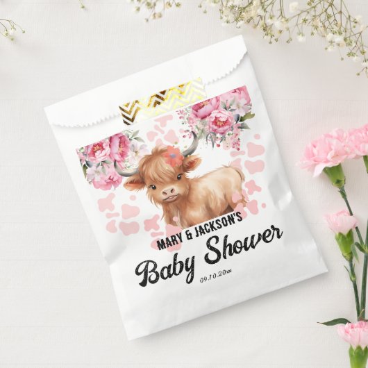 Heilige Koe Bloemen Baby shower Bedankzakje (Gezegeld)