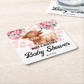 Heilige Koe Bloemen Baby shower Kartonnen Onderzetters (Schuin)