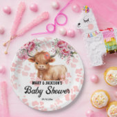 Heilige Koe Bloemen Baby shower Papieren Bordje (Feest)