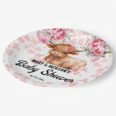 Heilige Koe Bloemen Baby shower Papieren Bordje (Gekanteld)