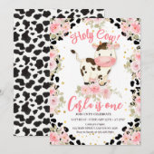 Heilige Koe Bloemen en Koe Print Verjaardag Kaart (Voorkant / Achterkant)